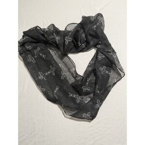 unbranded Black and White Cross aop neck Scarf #667